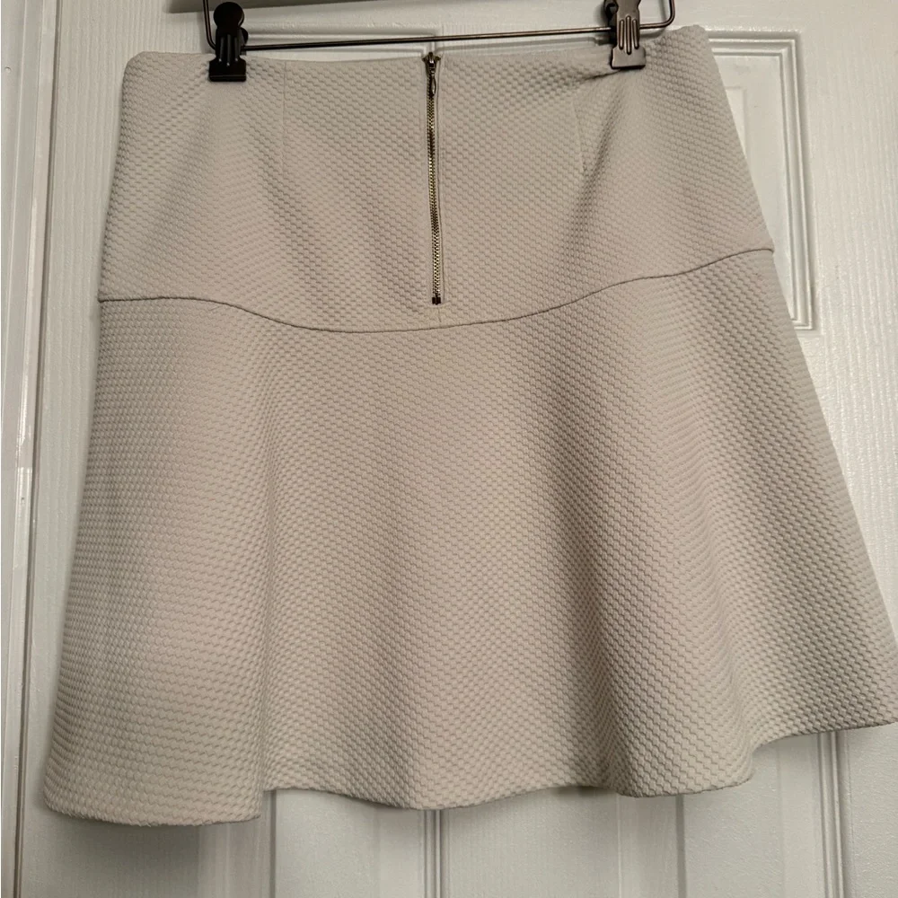 New Banana Republic Cream size 6 waffle Skirt fit flare Anthropologie $89 - Picture 4 of 5
